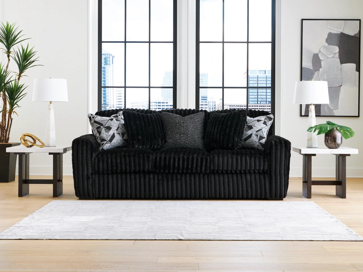 Ashley Midnight Madness black corduroy Sofa & Loveseat