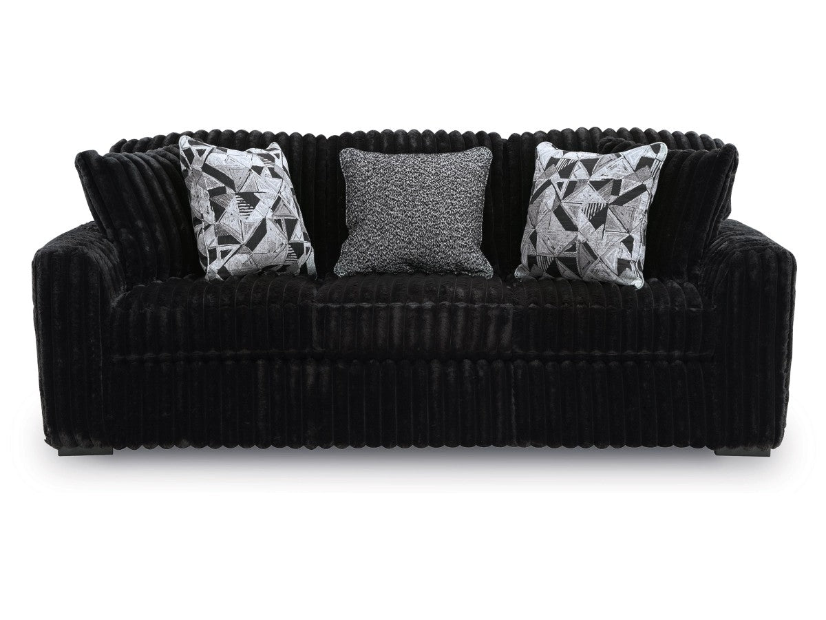 Ashley Midnight Madness black corduroy Sofa & Loveseat