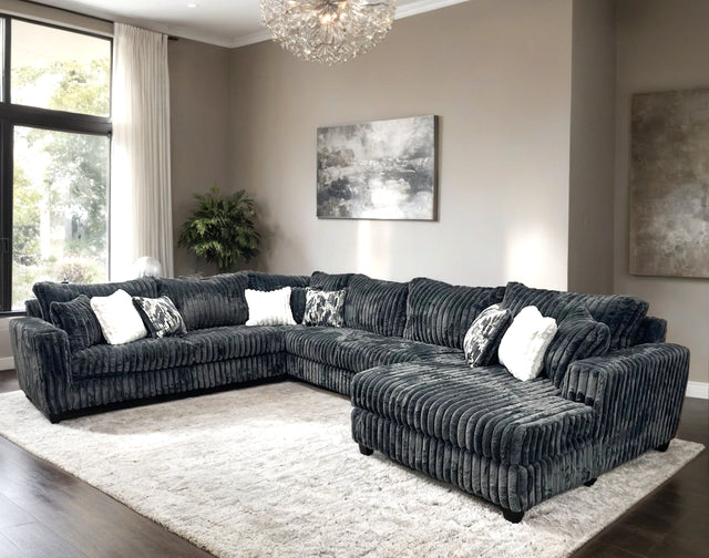 9900 Charcoal Corduroy Oversized Sectional