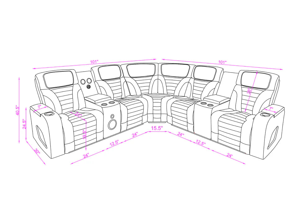 S4201 Robin Power Recliner - Grey or Black