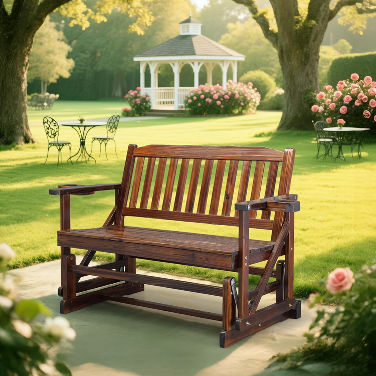 2-Person Outdoor Glider Bench - 2 wood options