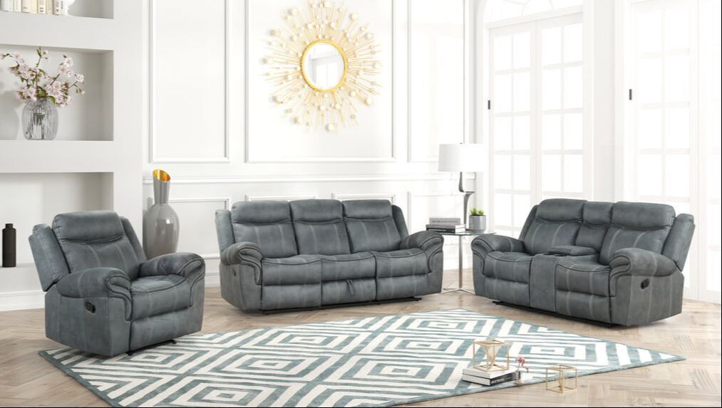 Andres Grey 3pc Reclining Living Room Set