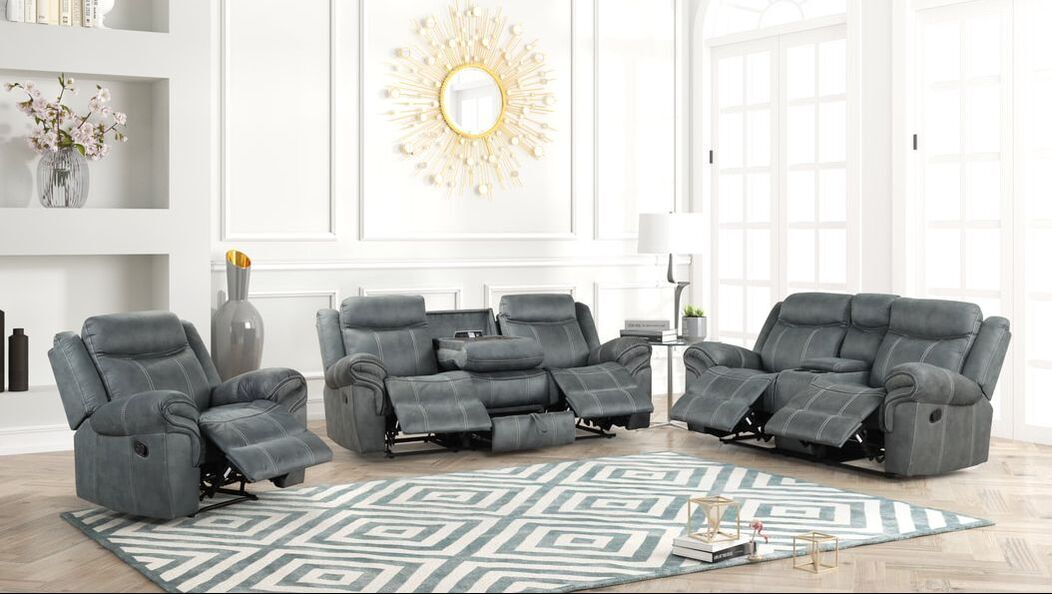 Andres Grey 3pc Reclining Living Room Set