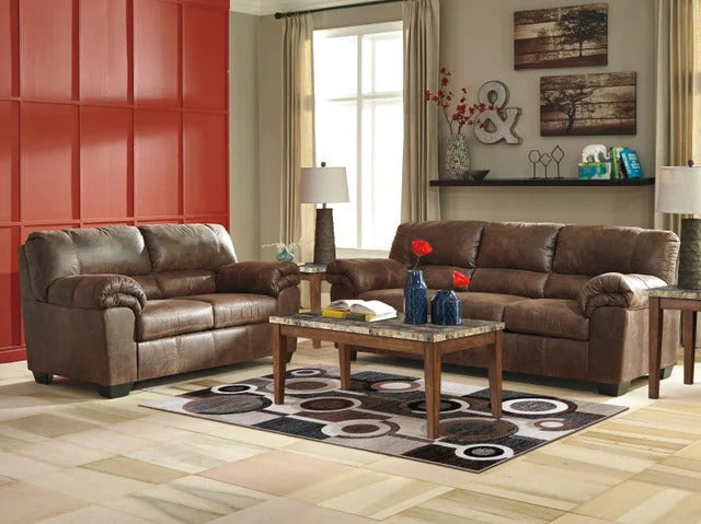 Ashley brown faux leather Sofa & Loveseat Set