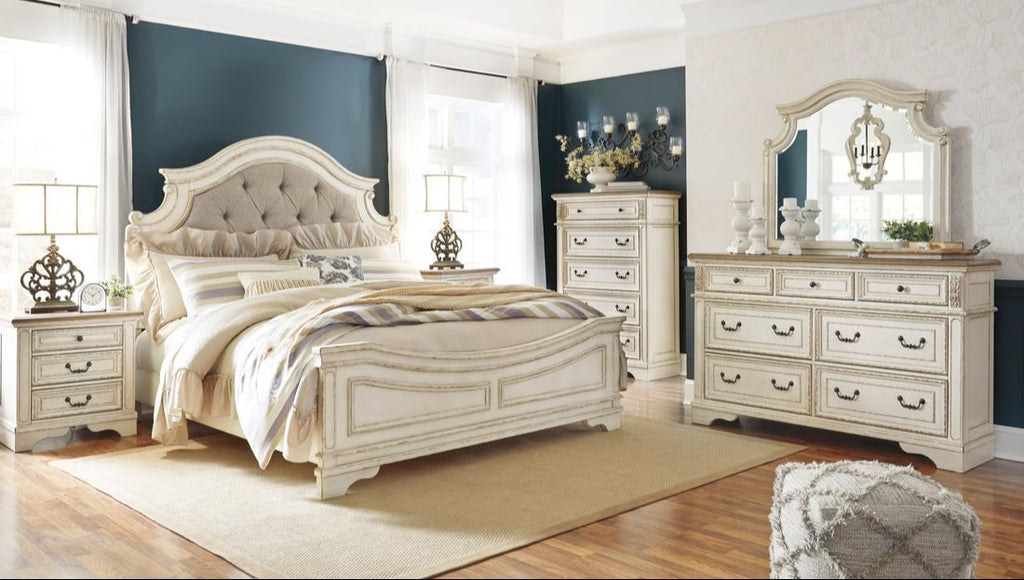 B743 Ashley Raelyn antique white 5PC Modern Bedroom Set