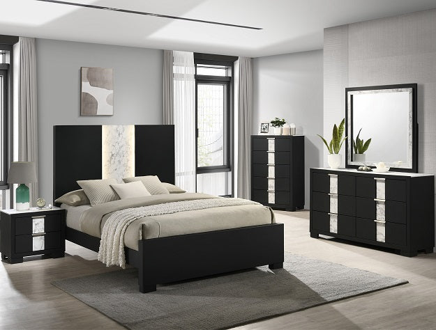 B6835 Rangley Black Panel Bedroom Set