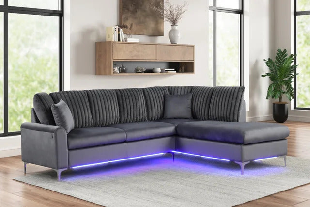 Candy Charcoal - Sectional (w/ LED's)