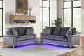Charcoal - 2PC Sofa & Loveseat Set with LED