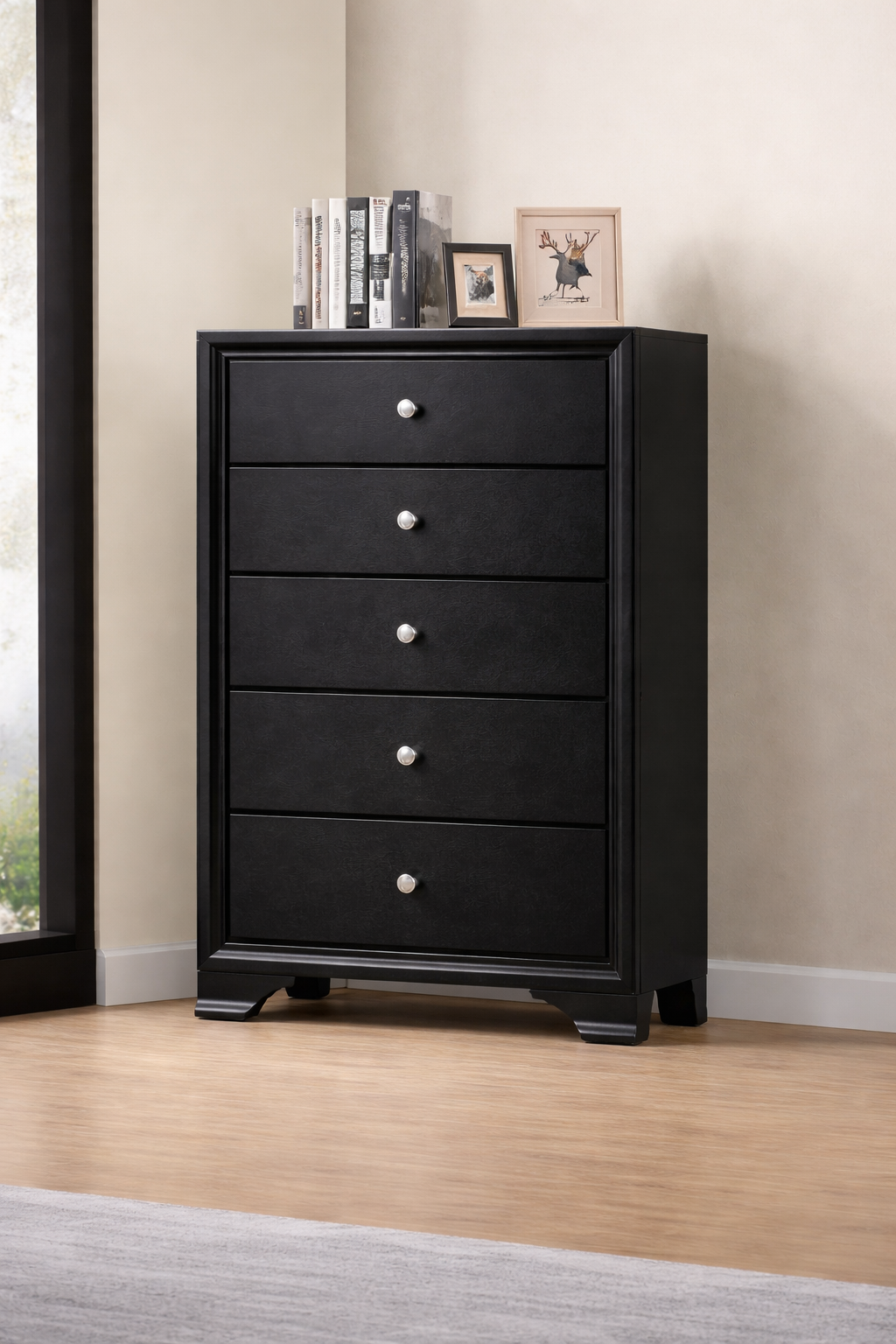 B4350 Micah Black Panel Bedroom Set