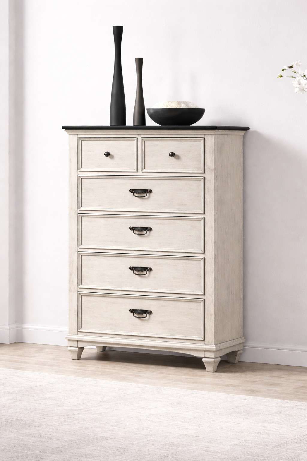 B9100 Sawyer Antique White & Brown Bedroom