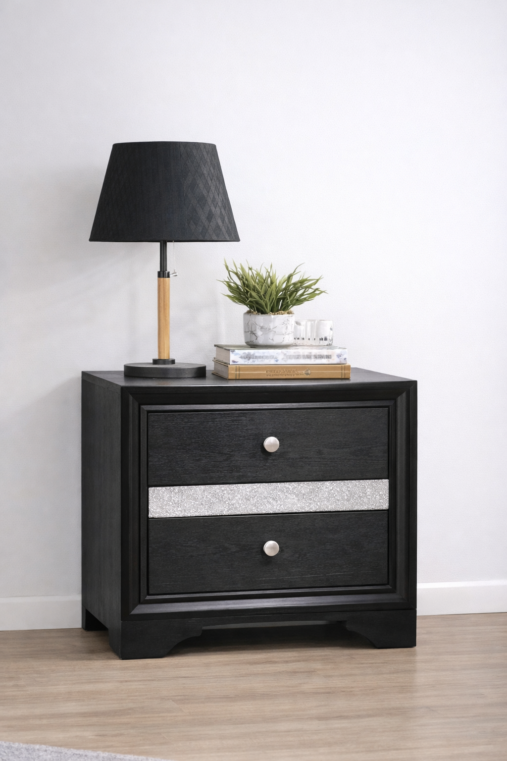 B4670 Regata Black & Silver Bedroom Set