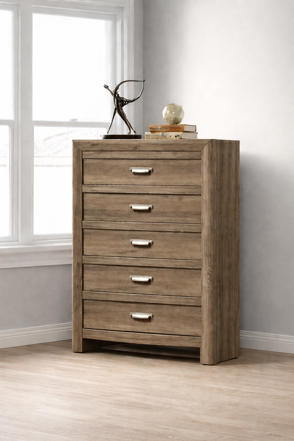 B9332 Light Brown Rustic Panel Group Bedroom Set