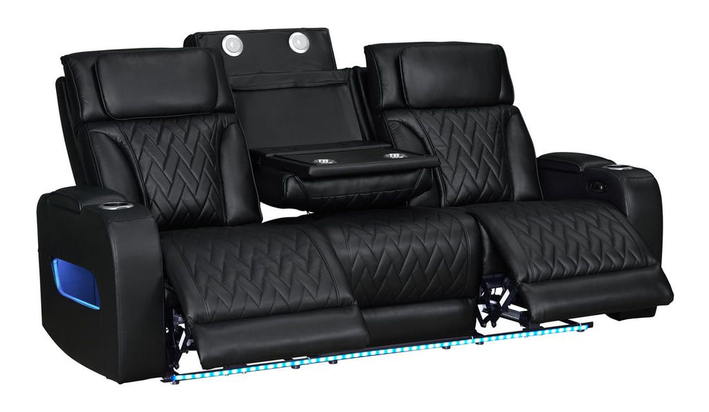 Black Power Reclining 3‑Piece Sofa Set