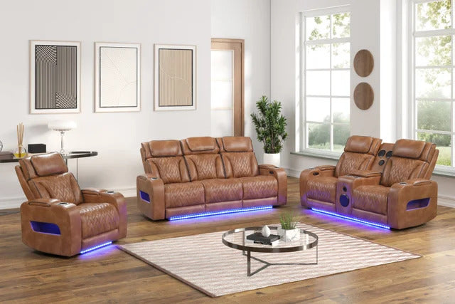 3PC Brown Power Reclining Set