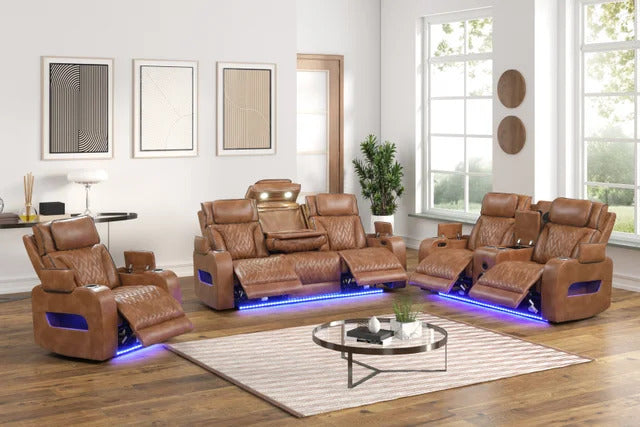 Black Power Reclining 3‑Piece Sofa Set