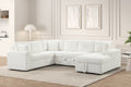 Forever Beige Contemporary Sectional Sofa with Built‑In Pull‑Out Bed and USB