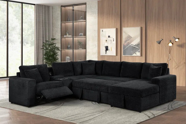 Hunter Multi‑Function Sectional Sofa with Bluetooth Speakers and Pull‑Out Bed