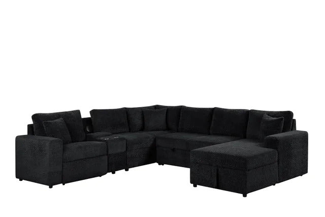 Hunter Multi‑Function Sectional Sofa with Bluetooth Speakers and Pull‑Out Bed