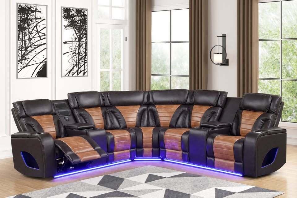 Ibiza POWER Brown 2 tone Reclining Sectional