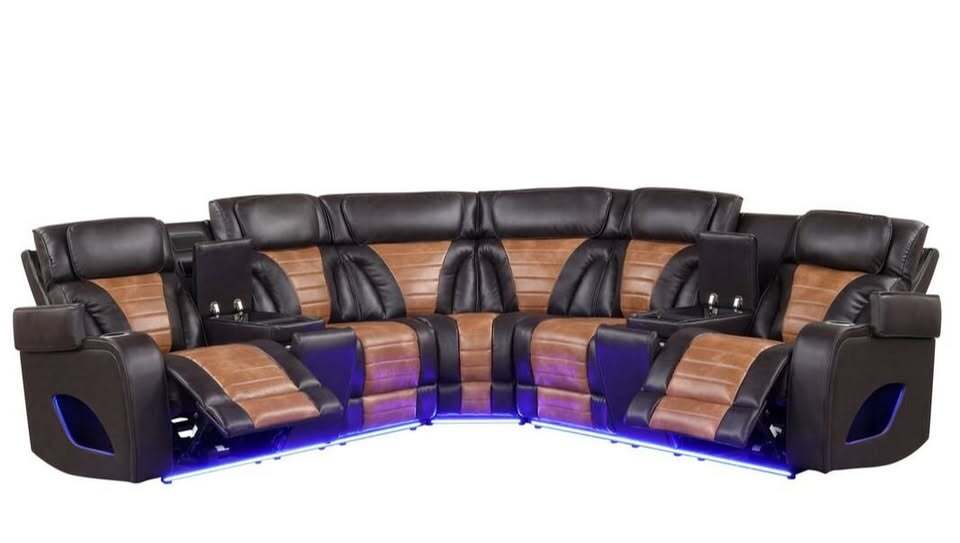 Ibiza POWER Brown 2 tone Reclining Sectional