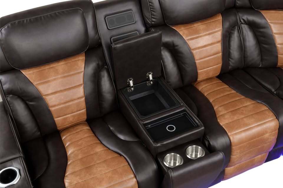 Ibiza POWER Brown 2 tone Reclining Sectional