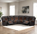 Jordan3 Brown Two tone Reclining Sectional with cup holders