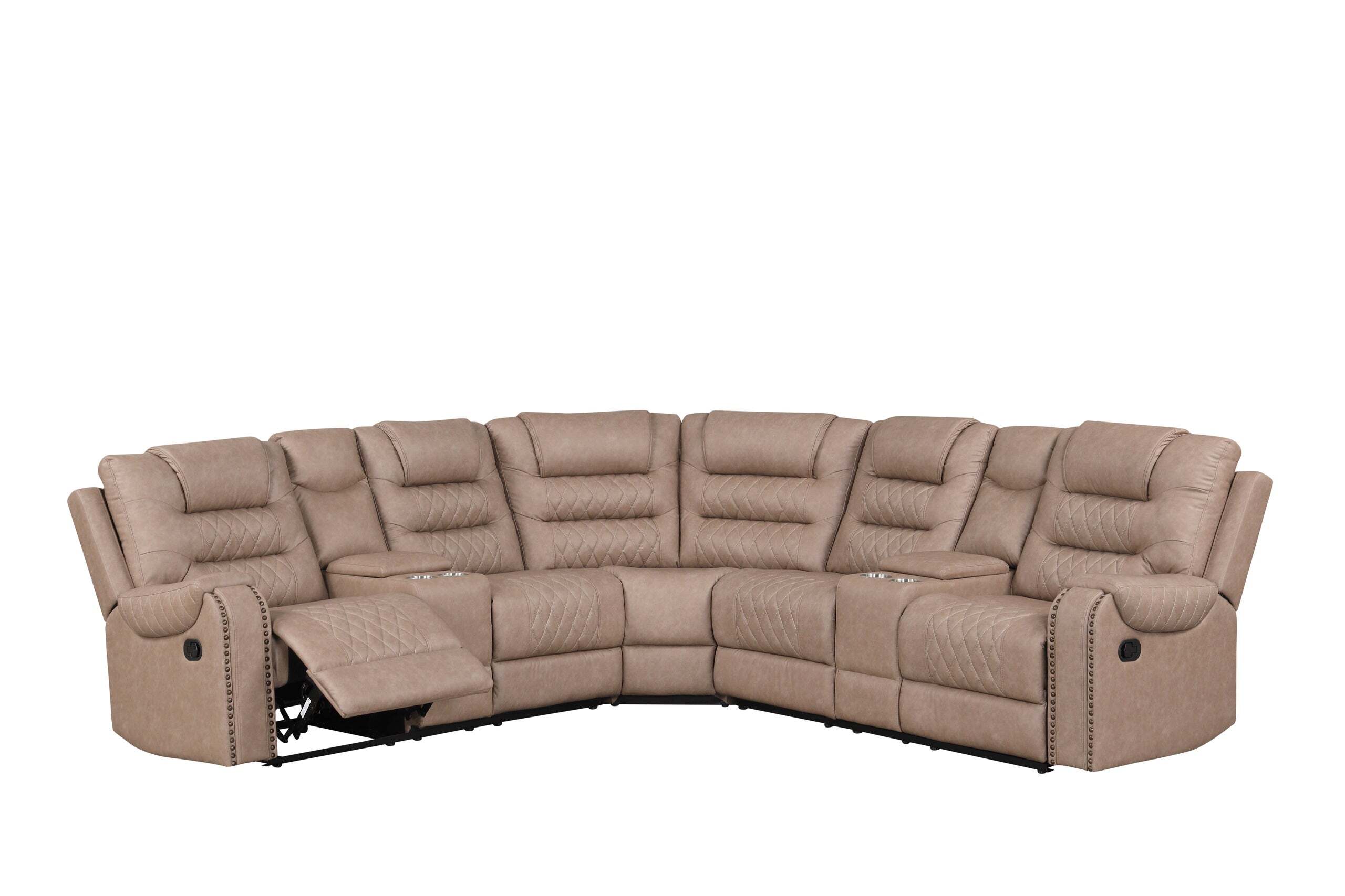 Jordan4 Reclining Sectional with 2 storage compartments