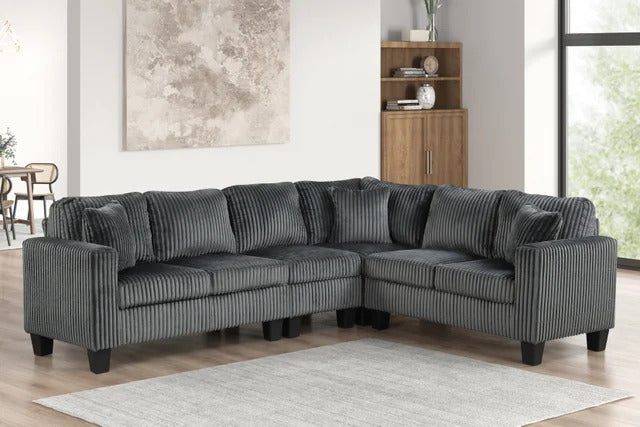 Logan2 Charcoal corded Reversible Sectional