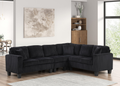 Logan2 Onyx Black Corduroy Reversible Sectional