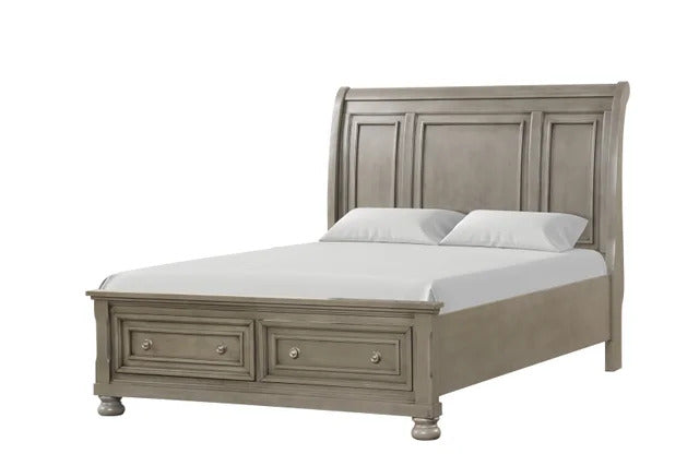 Magnolia20 Grey platform Bedroom Set w felt lined drawers