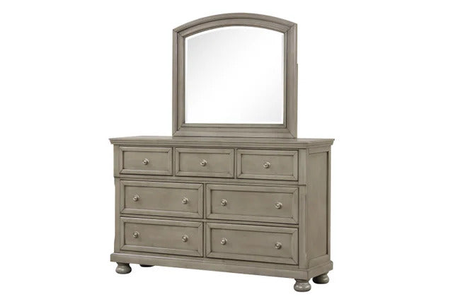 Magnolia20 Grey platform Bedroom Set w felt lined drawers