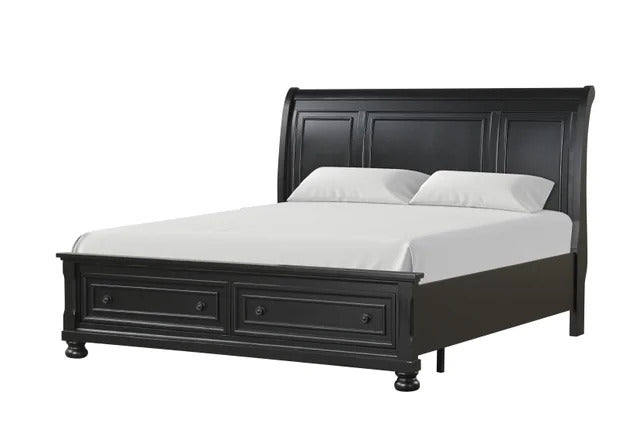 Magnolia30 Black platform Bedroom Set with felt lined drawers