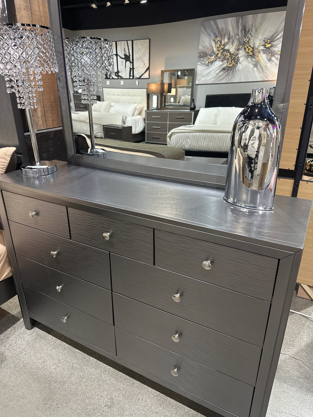 B4715 Denker Modern Gunmetal Bedroom Collection