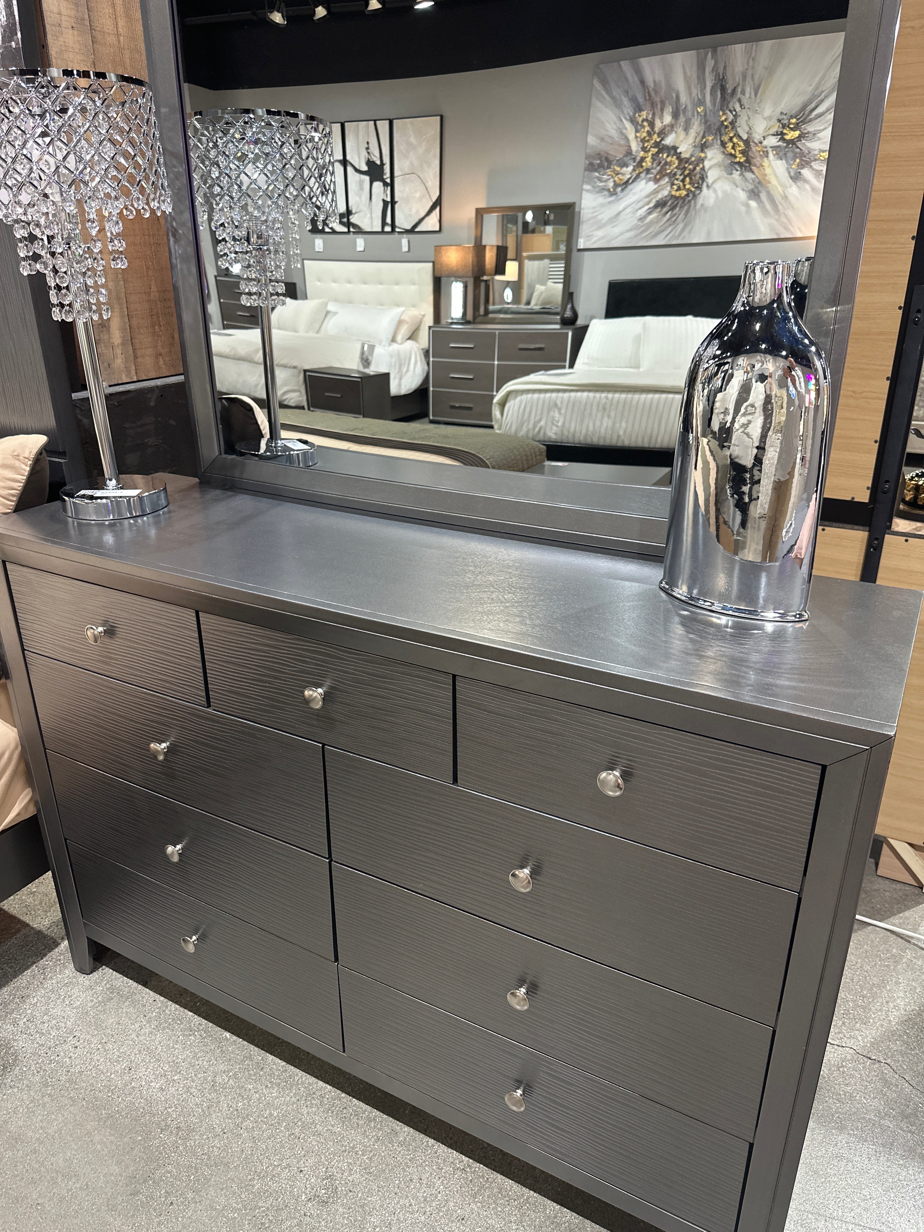 B4715 Denker Modern Gunmetal Bedroom Collection