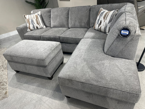 3100 Hero Lead Grey Sectional by Simmons