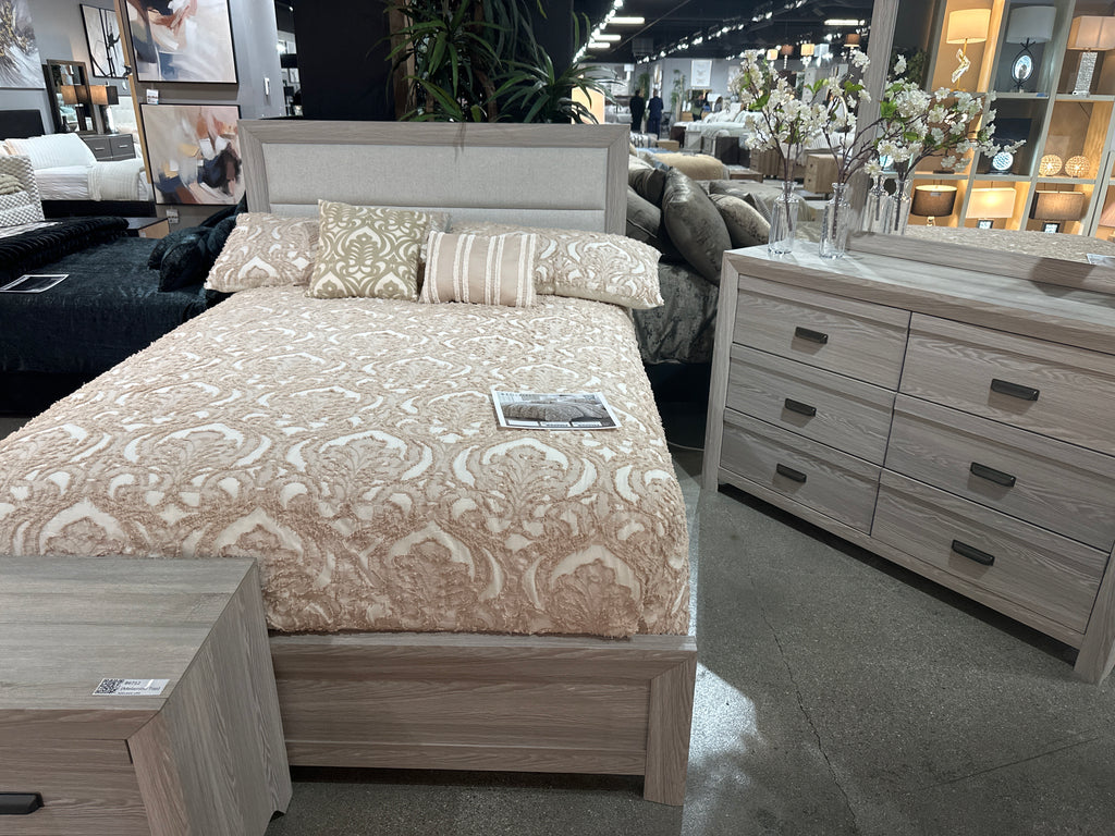 B6712 Adelaide Driftwood Upholstered Bedroom Set