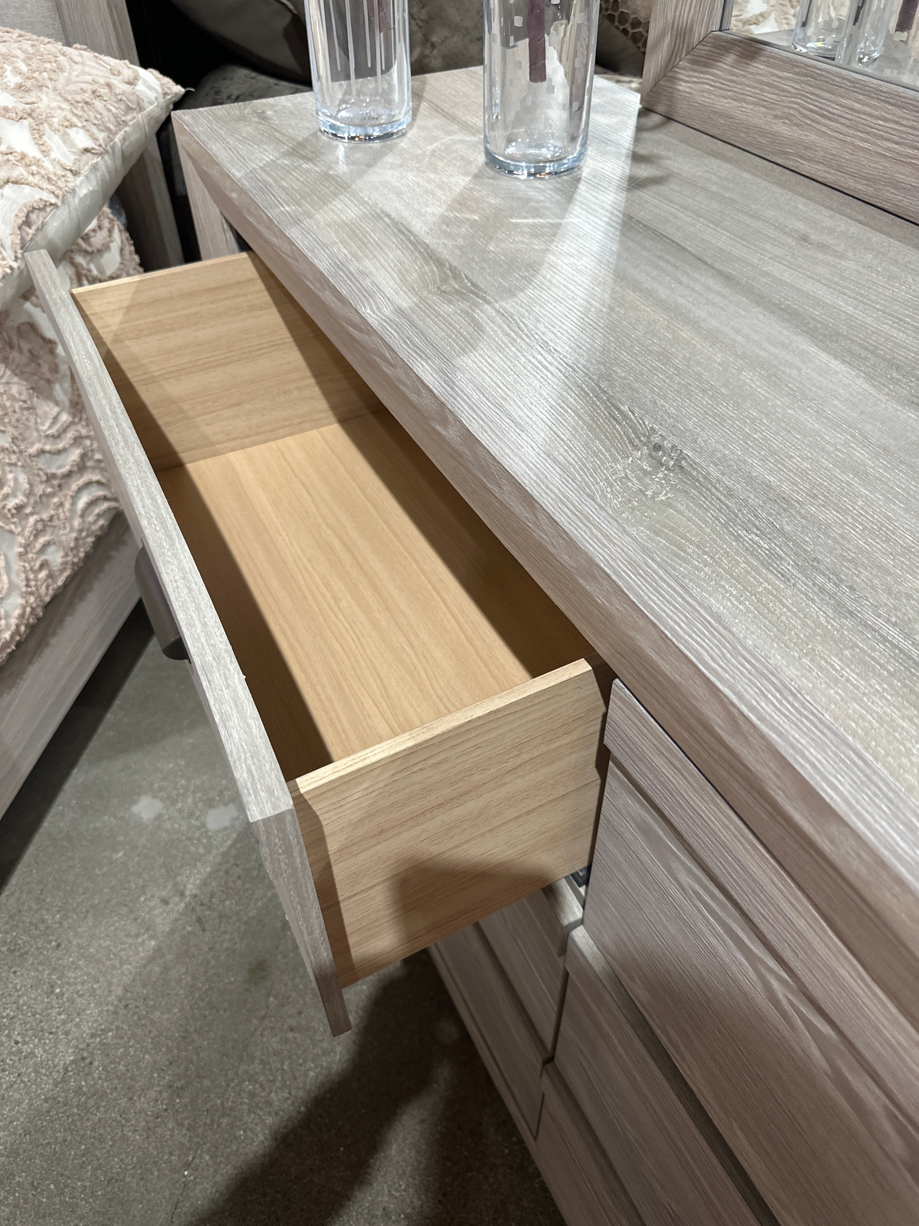 B6712 Adelaide Driftwood Upholstered Bedroom Set