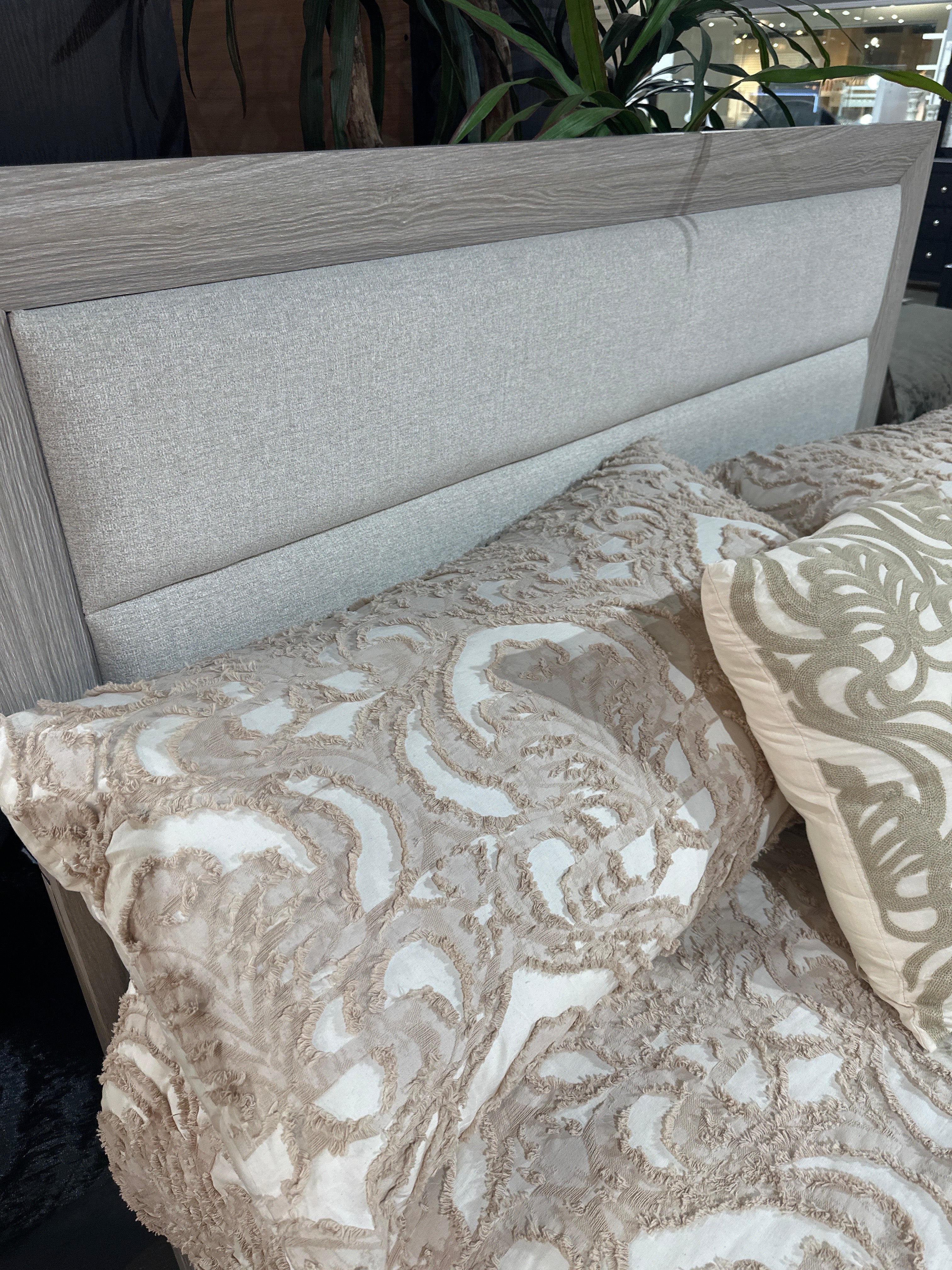 B6712 Adelaide Driftwood Upholstered Bedroom Set