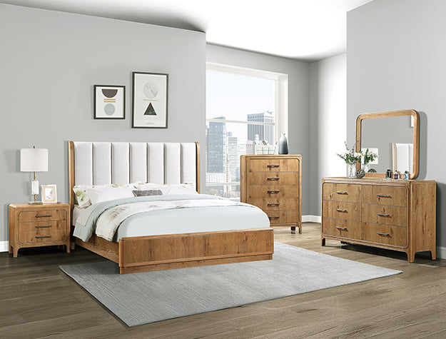 B1500 Westcott Cerused Natural Bedroom Set