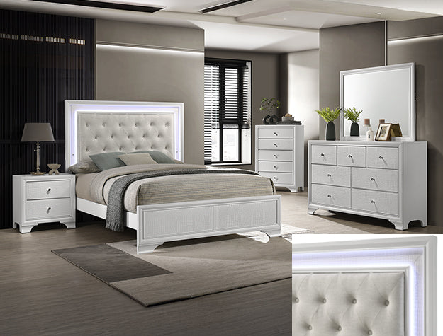 B4300 Lyssa Oat & Frost Bedroom Group (LED)