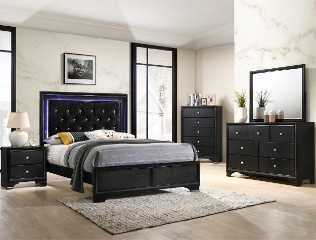B4350 Micah Black Panel Bedroom Set