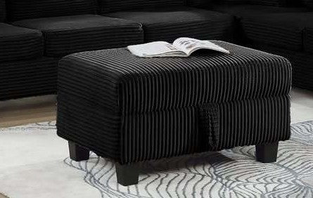 SH3223BkC-3SC 2PC REVERSIBLE SECTIONAL, Black CORDUROY