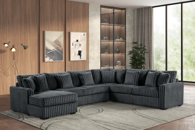 Solana Oversized CorduroyCharcoal Sectional