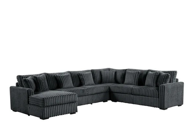 Solana Oversized CorduroyCharcoal Sectional