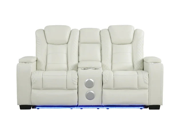 White 3PC Reclining Set with LED
