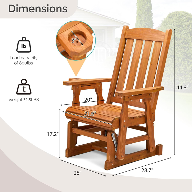 38634594 Outdoor Glider Chair Natural