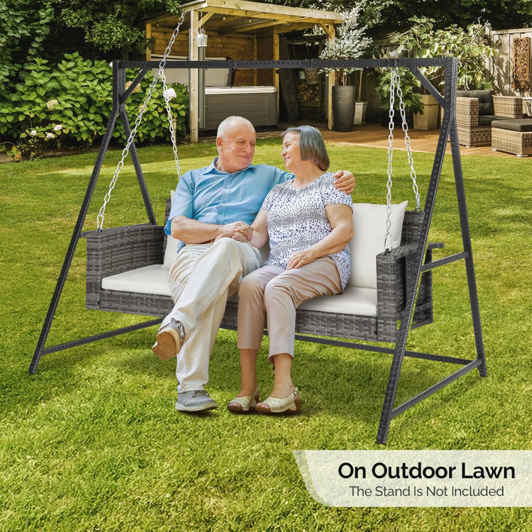 Rattan Swing Gray- 3 Seats