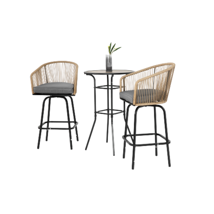 3pcs Outdoor Height Bar Set Grey