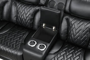 Barcelona Black Power Reclining Sectional with Adjustable Power Headrests