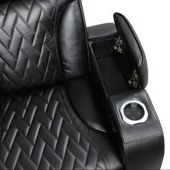 Barcelona Black Power Reclining Sectional with Adjustable Power Headrests